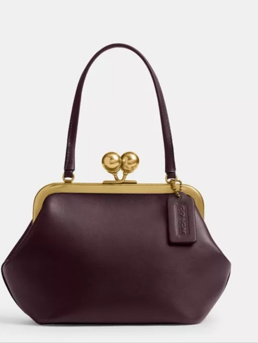 COACH Mini Kisslock Frame 16 Clutch Bag Maple  Glovetanned Leather Crossbody - Picture 10 of 12